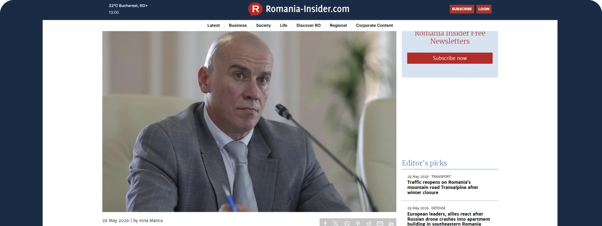 Politics | Romania's interim culture minister resigns after controversy over leaked audio recording